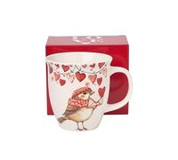 Duo Gobelet en porcelaine avec cœurs en porcelaine New Bone China, 0,65 l