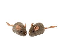 Duo interactif de rongeurs en peluche - Deux jouets de souris réalistes, aide à l'entraînement sensible au son des mouvements, teaser à croquer en tissu doux et durable | Accessoires de stimulation Ki
