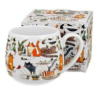 Duo Katzenwelt Collection Tasse en porcelaine de New Bone China dans une boîte cadeau, tasse à café, café, tasse à thé (chats aule) 430 ml