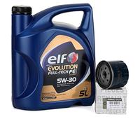 Duo Kit Entretien - Elf Evolution Full-Tech Fe 5W-30 5 lts + Filtre d´Origine 8200768927