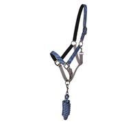 Duo licol et longe collection pour cheval QHP Bleu Shetland