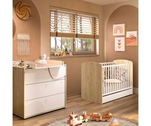 Duo Lit 70x140 et Commode 3 tiroirs Châtaignier naturel Basile