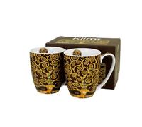 Duo Lot de 2 gobelets classiques The Kiss Brown inspirés de G. Klimt - 0,36 l