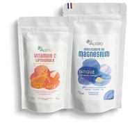 Duo Magnésium & Vitamine C I Cure anti-fatigue I 1 mois I Valebio | Magnésium bisglycinate + vitamine C liposomale, Réduit la fatigue, Soutient l'immunité, Vegan, Fabriqué en France