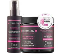 Duo masque et sérum kératine - KERARGAN - Cheveux abîmés - Fortifie et protège - Sans sulfate - Sans OGM - 500ml + 100ml