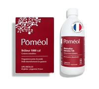 DUO MINCEUR SILHOUETTE | Brûleur 1000 Cal + Draineur 72H - Cure 1 Mois - 13 Actifs Naturels - Sans Caféine - Résultats dès 3 Jours - Jusqu'à 1000 Kcal Brûlées/Jour | POMÉOL