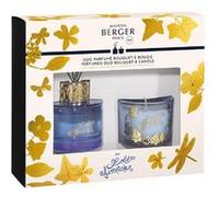 Maison Berger - Duo Mini Bouquet Parfumé & Bougie Lolita Lempicka Parme - Bouquet Pré-Rempli - Bougie en Cire Naturelle 100% Végétale - Coffret Cadeau