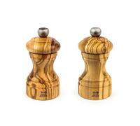 Duo moulin à sel et poivre manuel en bois d'olivier Bistro 10 cm Peugeot