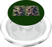 Duo mythique - Guerrier grenouille et dieu lion PopSockets PopGrip pour MagSafe