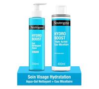 Duo Nettoyage & Démaquillage Hydratant - Aqua-Gel Nettoyant Hydro Boost 200 Ml & Eau Micellaire Hydro Boost 400 Ml Neutrogena