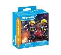 Duo Pack PLAYMOBIL 71885 Pompiers avec hache, lampe et extincteur Multicouleur