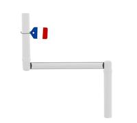 Duo Pack - Poignée F301A de manivelle blanche 12 mm pour volet roulant - Poignée robuste avec goupille incluse - Compatible volet manuel et motorisé - tige ronde et creuse - En acier laqué durable