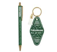 Duo paillettes porte cles motel et stylo fabuleuse