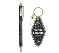 Duo paillettes porte cles motel et stylo fetarde