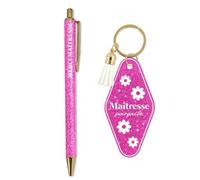 STC Duo porte-clés et stylo Motel Maîtresse Parfaite Paillettes Rose