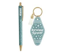 Duo paillettes porte cles motel et stylo reveuse