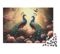 Duo Paon Puzzle 1000 Pièces Adulte en Carton Recyclé, Jeu De Puzzle À Assembler Soi-même Fleur paondéfi Entre Amis pour Un Moment De Complicité, Étoile du Cadeau De Noël 70x