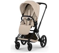 Duo PRIAM 2026 Poussette tout-terrain avec nacelle pliable et Châssis Matt Black Cozy Beige