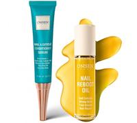 Duo Réparation Ongles by Onsen - Hydratation et Réparation Cuticules - Revitalise, Riche en Minéraux Japonais, Bénéfices Cumulatifs - Crème 15 ml & Huile Réparatrice 10 ml
