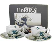 Duo | Set de tasses à expresso - 2 pièces - 90 ml - Hokusai "La grande vague" - Porcelaine de haute qualité