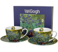 Duo | Set de tasses à expresso Van Gogh "Iris" - 90 ml - Design artistique - Porcelaine de haute qualité