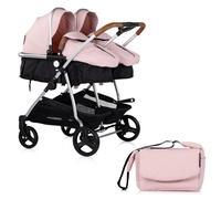 DUO SMART Poussette jumeaux ou enfants rapprochés largeur 79 cm Rose sans cosy