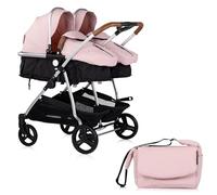 DUO SMART Poussette jumeaux ou enfants rapprochés largeur 79 cm Rose sans cosy