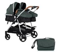DUO SMART Poussette jumeaux ou enfants rapprochés largeur 79 cm Vert sans cosy