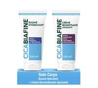 Duo Soin Corps Expert - Biafine - Baume 200 Ml & Crème 200 Ml Cicabiafine - Hydratation 24h - Sans Silicone - Peaux Très Sèches