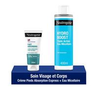 Duo Soin Pieds & Démaquillage - Crème Pieds Absorption Express 100 Ml & Eau Micellaire Hydro Boost 400 Ml Neutrogena