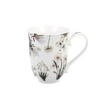 Duo Spring in bloom Tasse en porcelaine New Bone China Motif fleurs blanches 460 ml