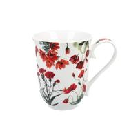 Duo Spring in bloom Tasse en porcelaine New Bone China Motif fleurs rouges 460 ml