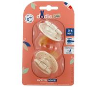 Duo sucettes caoutchouc - DODIE - GAIA - Ronde - 0/6 mois - Grain de sable
