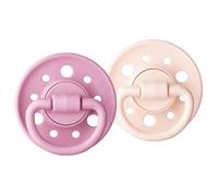 DODIE Sucettes Rondes GAÏA, tetine pour bébé, 0-6 mois, Rose, Lot de 2