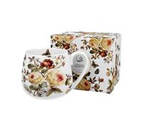 Duo Tasse à thé, à café, à infusion - Set sans infuseur - Couvercle en porcelaine - Forme bombée - Motif floral - 400 ml - Set dans coffret cadeau - Zahra sans infuseur