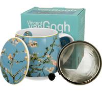 Duo | Tasse à thé avec passoire - 430 ml - Van Gogh Fleurs d'amandier - Design élégant - Porcelaine de haute qualité