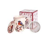 Duo Tasse à thé avec passoire et couvercle Motif oiseaux de Noël 3 - 0,36 l