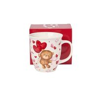 Duo Tasse en porcelaine avec ours en peluche avec ballons et cœurs - 0,65 l