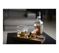Duo whisky deux verres support bois 4 glaçons pierre céramique