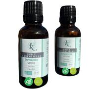 Duo Xl Real Lavender 2 X 30 Ml-Hebbd Organic Handmade Essential Oil-True Or Fine Lavender-Made In France-100% Pure And Natural-Ecocert Certified