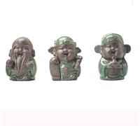 DUOAZJL 3PCS Art Figurine - Sculpture Statue De Décoration Intérieure, Figurine De Bureau Mini Statue en Céramique Fu Lu Shou Trois Dieux, Sculpture Feng Shui Fu Lu Faite À La Main