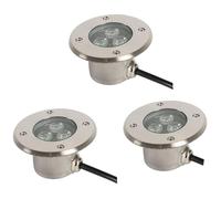 DUOAZJL 3PCS Spot LED Encastrable Exterieur IP68 Étanche Corps en Acier Inoxydable Utilisé pour Trottoir Extérieur, Terrasse, Jardin, Parc(RGB,3w(AC12v))