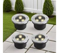 DUOAZJL 4PCS Spots LED Ultra-Fins - Éclairage sous-Marin Étanche 3 W, Spot LED D'extérieur Étanche IP68, Éclairage Encastré pour Piscine, Jardin, Terrasse(Yellow,3W(DC12v))