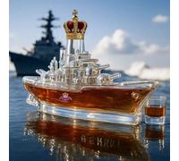 DUOAZJL Bouteille de Whisky en Forme de Bateau 300 ML Carafe en Verre 3D créative sur Le thème de la Voiture, Articles de Bar soufflés à la Main, décoration de Bar, Cadeau(B)