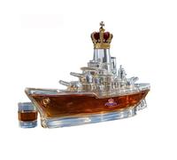 DUOAZJL Bouteille de Whisky en Forme de Bateau 300 ML Carafe en Verre 3D créative sur Le thème de la Voiture, Articles de Bar soufflés à la Main, décoration de Bar, Cadeau