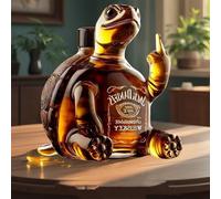 DUOAZJL Carafe À Whisky 300 ML, Statue Artistique Amusante, Carafe À Vin Rouge Créative, Bouteille en Verre Sculptée d'animaux, Cadeau De Noël pour Père Et Petit Ami