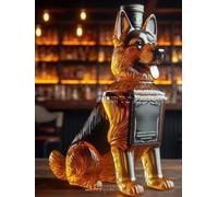 DUOAZJL Carafe à Whisky en Verre 3D 300 ML, Motif Animal créatif, Bouteille de vin Vide pour Le Stockage du vin, Verre soufflé à la Main, décoration Artistique pour Bar, Maison, Cadeau(A)