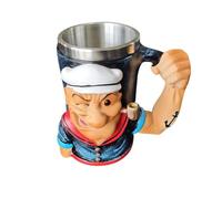DUOAZJL Figurine Décorative De Bureau, Tasse À Café Fantaisie Peinte En 3D, Tasse Popeye, Décorations Artisanales En Résine Pour La Maison(A)