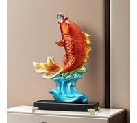 DUOAZJL Grande Statue de Poisson Feng Shui, Figurine de Collection, décoration pour la Maison ou Le Bureau, Ornement Porte-Bonheur(Red)