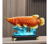 DUOAZJL Grande Statue de Poisson Feng Shui, Figurine de Collection, décoration pour la Maison ou Le Bureau, Ornement Porte-Bonheur(Red)
